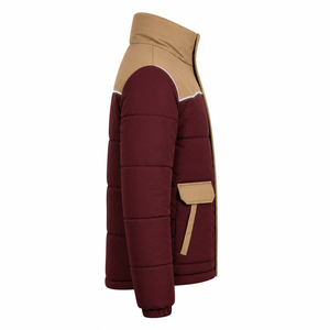 Chaqueta de Invierno Personalizada para Hombre, Estilo Urbano con Bloques de Color, Chaqueta Acolchada Gruesa de Poliéster con Cuello Alto, Proveedor OEM - Product Image 2