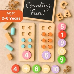 Juguete de aprendizaje de matemáticas con números de madera CH, con clavijas y fichas coloridas para la educación temprana - Product Image 6