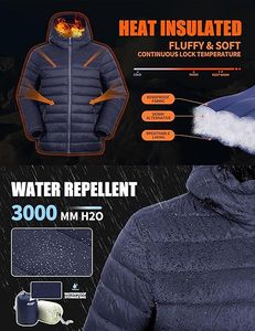 Men's Lightweight Packable Puffer Jacket Waterproof <b>Winter</b> Hood Jacket Custom Packable <b>Quilted</b> Puffer Jacket With Storage Pouch - Product Image 2