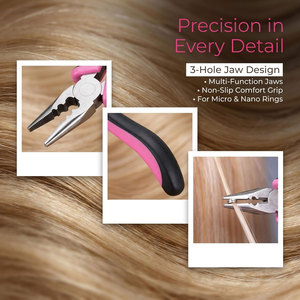 Kit de pinces pour extensions capillaires avec 2 outils de tirage, outil pour micro-anneaux, pinces micro-link, aiguille à boucle et enfileur professionnel pour cheveux - Product Image 4