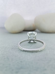 ASSCHER en forma de 2,0 CT Moissanite Diamond Solitaire anillo de compromiso 10K oro blanco 925 Plata GIA certificado joyería fina boda - Product Image 4