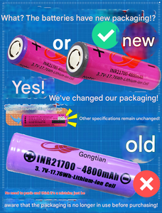 Batería de Litio Recargable de Estado Sólido GongTian 21700 4800mAh, Cátodo LiCoO2 de Punta Plana, 800 Ciclos, para Electrónica de Consumo - Product Image 4