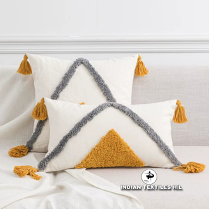 Funda de Cojín de Algodón Acolchado de Lujo para Decoración del Hogar, con Diseño Personalizado, Estilo Boho, Ecológica, Venta al Por Mayor OEM - Product Image 1