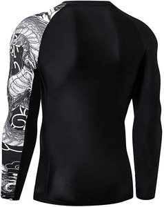 Rashguard MMA à manches longues de qualité supérieure pour hommes, vêtements de sport, rashguard bicolore pour adultes, rashguard de fitness - Product Image 5