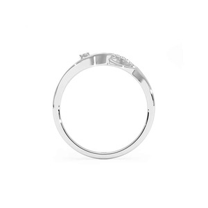 Anillo Minimalista con Diseño de Hoja y Diamante Natural en Plata de Ley 925 |   Anillo Elegante para Uso Diario para Mujer - Product Image 6