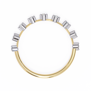 Anillo de Boda Minimalista para Mujer, Media Eternidad, con Diamantes Naturales, Oro de 14K, Diseño de Burbujas Flotantes, Apilable - Product Image 5