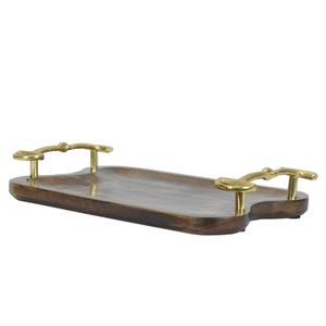 Luxury <b>Breakfast</b> <b>Trays</b> With Gold Horse Bit Handles Decorative <b>Trays</b> Restaurant Supplies Home Decor Wooden <b>Tray</b> For Sale - Product Image 2