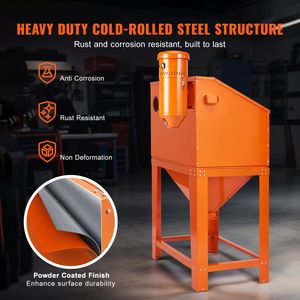 Cabina di Sabbiatura Professionale da 90 Galloni con Sistema di Raccolta Polveri da 1,8 Galloni, 40-120 PSI, per Processo di Pulizia con Perline di Vetro - Product Image 5