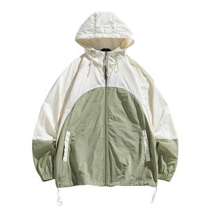 Custom 100% Polyester Nylon Windbreaker <b>Jacket</b> Plus Size Color Block Mesh Lining Street Wear Breathable Hood Windbreaker <b>Jacket</b> - Product Image 2