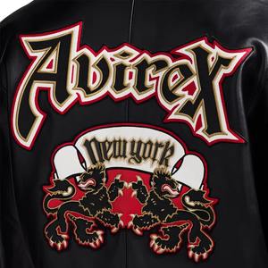 Chaqueta de Cuero Avirex de Calidad Original Hecha en Fábrica 2026 Premium para Hombre con Cuello Alto y Diseño Acolchado con Logotipo Frontal - Product Image 6