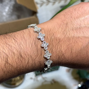 Pulsera de cruz de moissanita VVS con incrustaciones, pasa la prueba del diamante, plata de ley 925, pulsera de cruz religiosa para hombre, joyería HipHop, regalo - Product Image 1