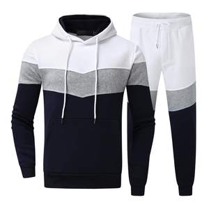 TENDANCES CLASSIQUES Ensemble de survêtement d'hiver pour homme de haute qualité, 2 pièces, avec capuche, logo personnalisé sur le devant, pantalon de jogging, vêtements de sport et d'entraînement en polaire - Product Image 1