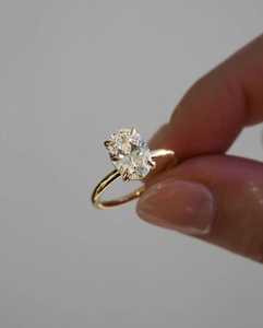 Bijoux fins de luxe, or jaune 9 carats, certificat IGI, diamant de laboratoire 2 carats, coupe ovale, bague de fiançailles solitaire, bague de mariage - Product Image 3