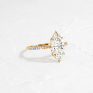 IGI/GIA Lab Grown Cut Diamond Vintage 14K Anillo de boda/compromiso amarillo Unisex Oro blanco fino para fiesta de aniversario-Worthy - Product Image 2
