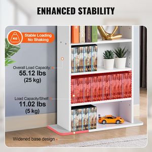 Mobiletto Portaoggetti a 5 Ripiani per Soggiorno, Scaffali Regolabili per CD, Contiene 240 CD e Protegge Film, Musica e Video - Product Image 3