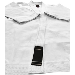 Kimono de karaté pour homme 100% coton, durable, coupe classique, vêtements d'arts martiaux pour adultes, blanc avec ceinture noire - Product Image 6