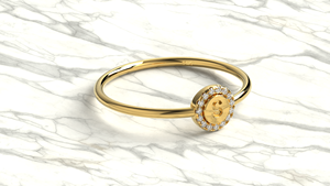 Personalized 18K Gold Plated <b>Initial</b> Letter S <b>Ring</b> Round Diamond Minimalist Dainty Stackable <b>Ring</b> Fine Jewelry Gift for Women - Product Image 3