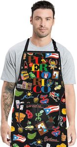 Puerto Rico Theme <b>Apron</b> With Colorful Cultural Icons And Flags For Cooking Or Dining Use - Product Image 3