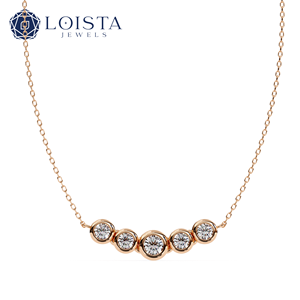 Wholesale Jewelry <b>Pendant</b> Necklace Moissanite 6.5mm Diamond Round Brilliant Cut <b>Solid</b> White <b>Gold</b> Vintage Women Chain Necklace - Product Image 1