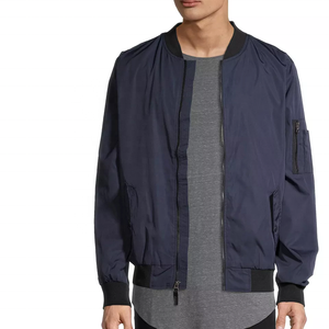Veste bomber d'hiver pour homme de haute qualité, bleu marine foncé, col montant, imperméable et coupe-vent pour l'extérieur - Product Image 4