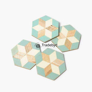 Posavasos de Lujo con Incrustaciones de Hueso, Cuadrado de 4x4 Pulgadas, Hecho a Mano, Decorativo Premium para Café, en Varios Colores, por Tradebyd - Product Image 5