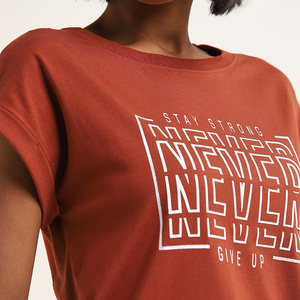 T-shirt décontracté à manches courtes pour femme 2026, 100 % coton, col rond, respirant, imprimé, toutes tailles disponibles - Product Image 5