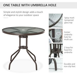 Set da pranzo da esterno grigio resistente alle intemperie da 6 pezzi con ombrellone e tavolo in vetro - Set di mobili da esterno - Product Image 4