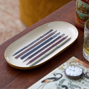 Bandeja de Servir Esmaltada con Diseño de Brújula Vintage, Plato Decorativo de Metal para Joyas, Bandeja Rectangular Pequeña Náutica para Mesa de Centro o Tocador - Product Image 6