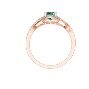 Émeraude ovale certifiée IGI, 1 carat, design spirale vintage en or 14 carats, cadeau classique pour mariage, fiançailles ou fête - Product Image 4