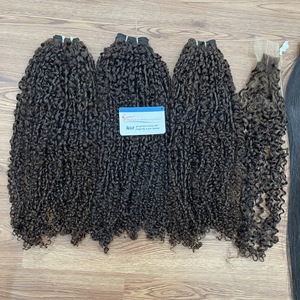 Super sale Black Steam Pixie Curly Raw Hair Bundle Weft Hair Extensions No Shedding No <b>Tangles</b> - Product Image 1