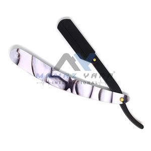 Top Selling <b>Swing</b> Lock Barber Razor Premium Straight Edge Shaving Razor with Marble Style Handle Professional Precision Grooming - Product Image 1