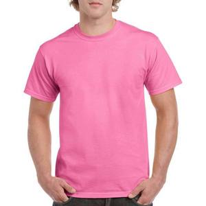 Camiseta de Manga Corta para Hombre, Cuello Redondo, Color Rosa, Corte Regular, Informal, de Algodón Jersey, Diseño Liso - Product Image 3