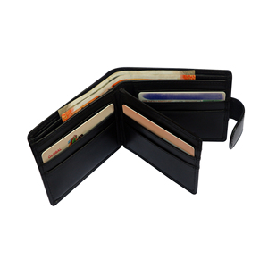 Premium Quality Fashion Genuine Leather Canvas Bifold <b>Wallet</b> Men <b>RFID</b> <b>Blocking</b> Light Weight Custom Logo Wholesale Best Price - Product Image 1