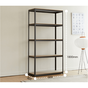 Étagères de rangement en métal robustes réglables à 5 niveaux 35.4 \ "X 15.7 \" X 70.8 \ "Rack utilitaire noir pour entrepôt pour stockage de garage - Product Image 2