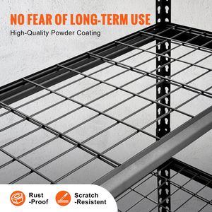 Scaffale Metallico a 5 Ripiani Regolabili, 91 cm di Lunghezza, Capacità 907 kg, Organizzatore per Garage, Nero - Product Image 3