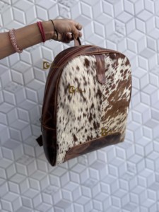 New Arrival Genuine Leather Handmade Cowhide Fur Leather <b>Backpack</b> Rucksack Multi Uses <b>Backpack</b> Wholesale Bulk Product - Product Image 3