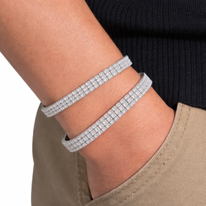Bracelet en argent 925 avec moissanite, chaîne tennis fine, design empilable, bijoux élégants et scintillants de qualité supérieure, cadeau pour femmes et unisexe - Product Image 5