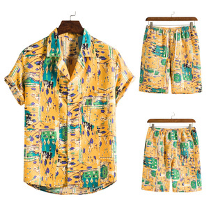 Ensemble décontracté tendance pour homme : chemise à manches courtes et short, coupe ample et élégante, motif floral, idéal pour l'été à la plage - Product Image 6