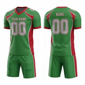 Ensemble de maillot et short de football américain personnalisé avec position du logo sur le devant, 100% polyester, antibactérien, séchage rapide, toutes saisons - Product Image 1