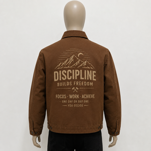 Custom Men's Winter Heavyweight <b>Duck</b> Canvas Detroit Work <b>Jacket</b> Solid Brown Breathable Zip <b>Jacket</b> Heavyduty Carpenter <b>Jacket</b> - Product Image 5