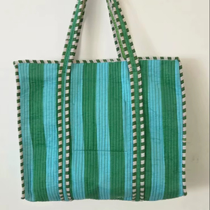 Trendy Handmade Reusable Shopping Bag Cotton <b>Tote</b> Bag Eco Friendly Quilted <b>Tote</b> For Women Everyday Carry And Grocery - Product Image 1