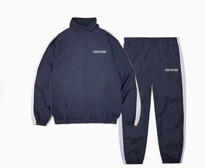 Men's Sports Running Waterproof <b>Jacket</b> Baggy Track Pants Set Vintage Streetwear Blank Windbreak Nylon Tracksuit Custom - Product Image 1