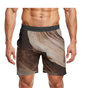 Pantalones Cortos Deportivos para Hombre, Diseño Abstracto Desértico, Sublimados, para Entrenamiento, Fitness, Ropa Deportiva Informal - Product Image 3