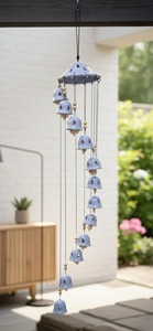 Carillons à vent en céramique de 16 pouces, finition naturelle, forme libre, son profond, pour extérieur, décoration de jardin et de patio, cadeau commémoratif, souvenir de mariage - Product Image 2