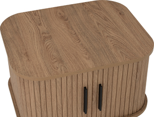 Industrial Metal Frame <b>Oak</b> Colour Body MALMO Side <b>Table</b> Urban Interior Lounge and Sturdy <b>Bedside</b> Nightstand for Master Bedroom - Product Image 6