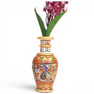 Jarrón de Flores de Mármol Hecho a Mano, Maceta Decorativa de Mármol, Maceta Pintada a Mano para Mesa, Jarrón Decorativo Pequeño de Mármol - Product Image 4