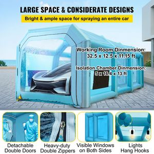 Cabina di Verniciatura Gonfiabile 39.4x16.4x13.1 ft con 2 Potenti Soffiatori e Sistema di Illuminazione LED con Filtro Aria per Essiccazione - Product Image 4
