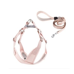 <b>Rower</b> Adjustable Nylon Dog Harness Plaid Pattern Sash Small Bell Pink Buckle Closure for Medium Dogs <b>Machine</b> Wash - Product Image 1