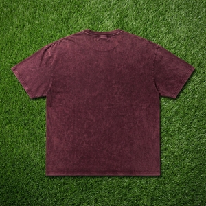 <b>Men's</b> Burgundy Washed T Shirt Oversized Crew <b>Neck</b> Short Sleeve Casual Streetwear Cotton <b>Tshirt</b> Relaxed Fit Top - Product Image 6