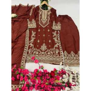 Conjunto de traje de fiesta de diseñador para mujer, parte inferior y Dupatta - Product Image 4